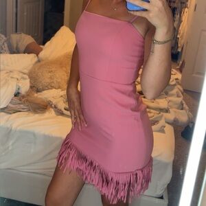Pink Spaghetti Strap Bodycon Mini Dress